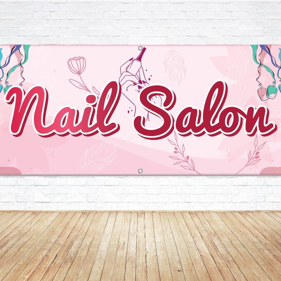 NAIL SALON Generic Vinyl Banner 5ft. Sign Beauty Nails Shop Store Front Display - Picture 1 of 5